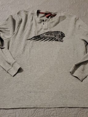 Men’s Indian Motorcycle Thermal Henley Shirt Size XL